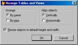Arrange Tables and Views Dialog Box
