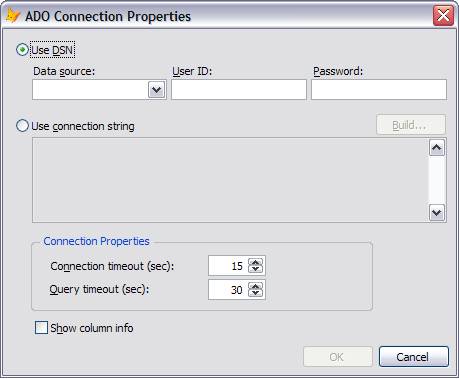 ADO Connection Properties Dialog Box