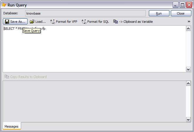 Run Query Window