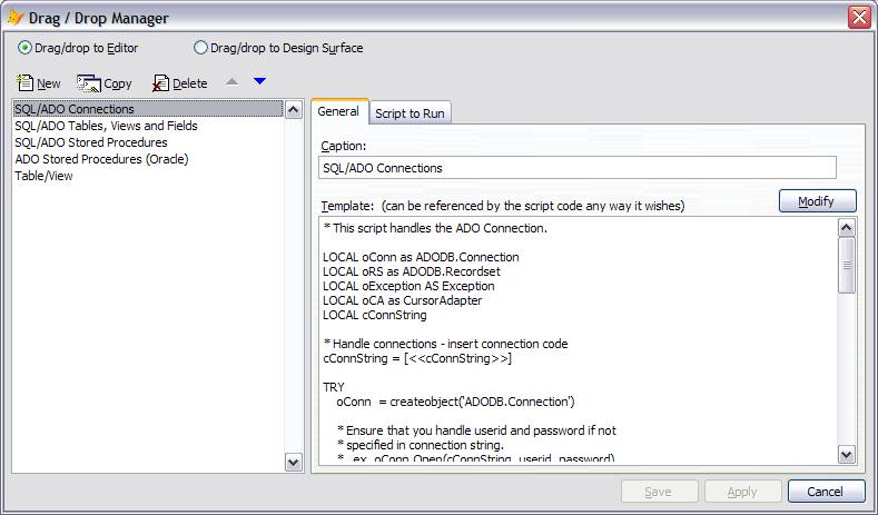 DragDrop Manager Dialog Box